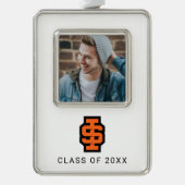 Idaho State University Bold Bengaals Logo Verzilverd Kader Ornament (Voorkant)