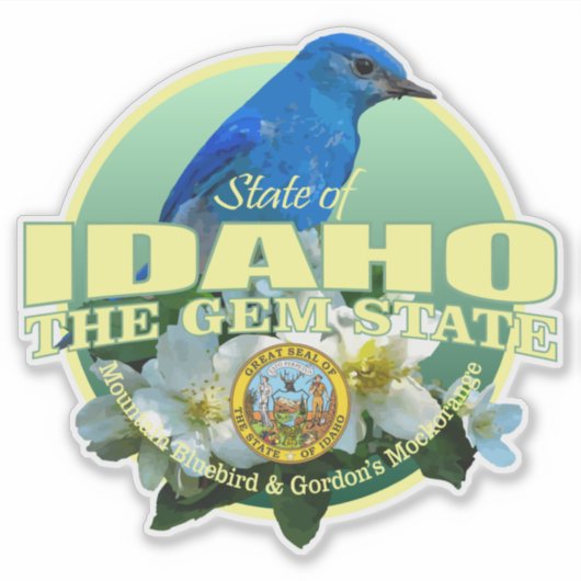 Idaho State Vogel & Bloem Sticker (Voorkant)