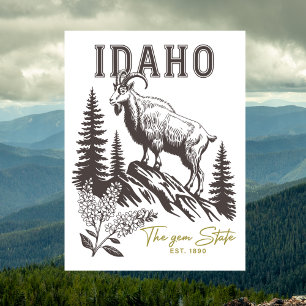 Idaho The Gem State Est. 1890 Berg Ram Briefkaart
