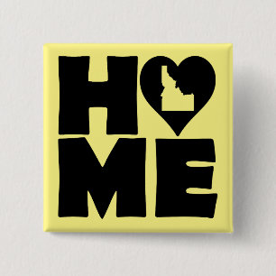 Idaho Thuis Hart Staat Knoop Badge Speld Vierkante Button 5,1 Cm