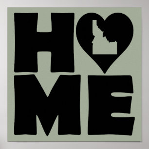 Idaho Thuis Hart Staat Poster Bord