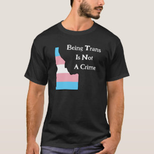 Idaho Trans Pride Custom Geen Misdaad Zwart T-shir T-shirt