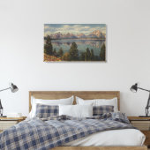 Idaho - Uitzicht van het Teton Range & Jackson Lak Canvas Afdruk (Insitu (Slaapkamer))