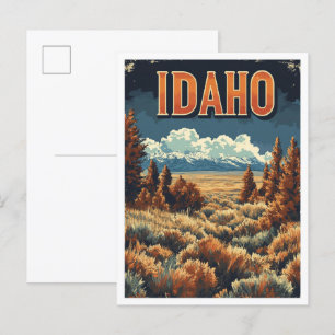 Idaho USA Kunst Vintage Illustratie Reizen Briefkaart