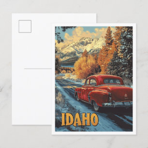 Idaho USA Vintage Illustratie Reizen Briefkaart