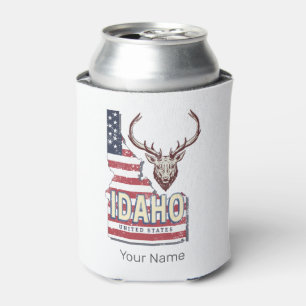 Idaho Verenigde Staten Retro Kaart Herten Verenig Blikjeskoeler