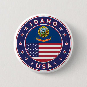Idaho, Verenigde Staten van Amerika, Idaho t-shirt Ronde Button 5,7 Cm