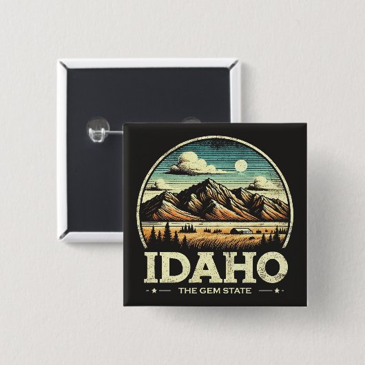 Idaho Vierkante Button 5,1 Cm (Voorkant /achterkant)