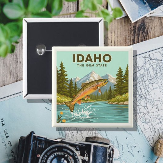  Idaho Vierkante Button 5,1 Cm