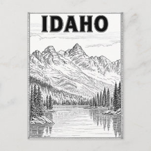 Idaho Vintage Lijn Kunst Reisansichtkaart Briefkaart