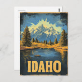 Idaho vintage reizen poster briefkaart (Voorkant / Achterkant)
