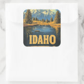 Idaho vintage reizen poster vierkante sticker (Tas)