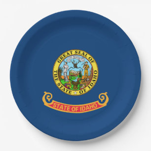 Idaho Vlag: de Edelsteen Staat, Amerika Mountain W Papieren Bordje