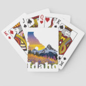 Idaho vorm met berg en wilde bloemen pokerkaarten (Achterkant)