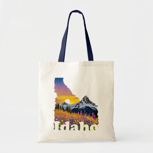 Idaho vorm met berg en wilde bloemen tote bag (Voorkant)