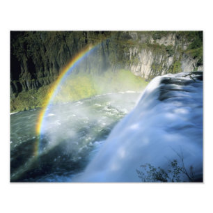 Idaho. VS. Regenboog in nevel boven Upper Mesa Foto Afdruk