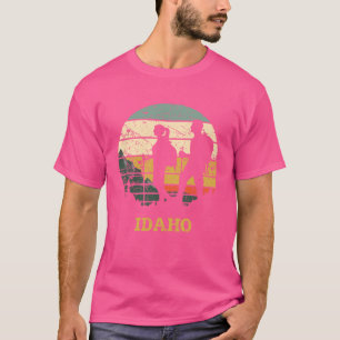 Idaho Wandelen Retro  Zonsondergang Noodlijdende W T-shirt