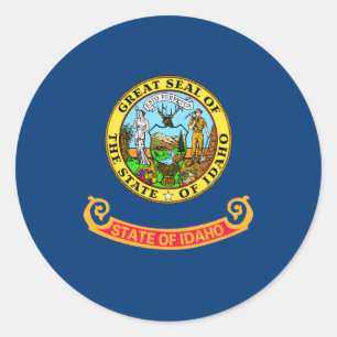 Idahoan Vlag, Vlag van Idaho Ronde Sticker