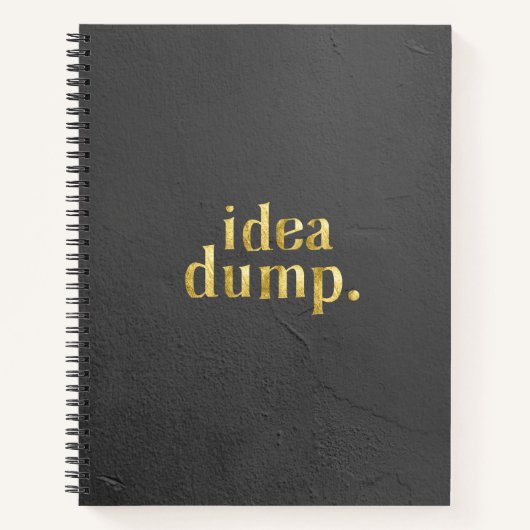 Idea Dump Carnet noir et or pour les créatifs (Devant)