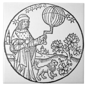 Ideaal portret Aristoteles (384-322 v.Chr.), kopie Tegeltje