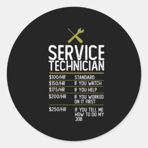 Ideaal voor Cadeau van servicetechnicus Ronde Sticker
