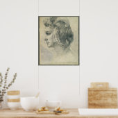 Ideal Head of a Woman van Michelangelo Poster (Keuken)