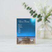 IDEALE STAD, helder blauw saffier Visitekaartje (Staand voorkant)