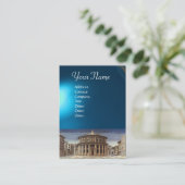 IDEALE STAD, heldere blauwe saffier Visitekaartje (Staand voorkant)