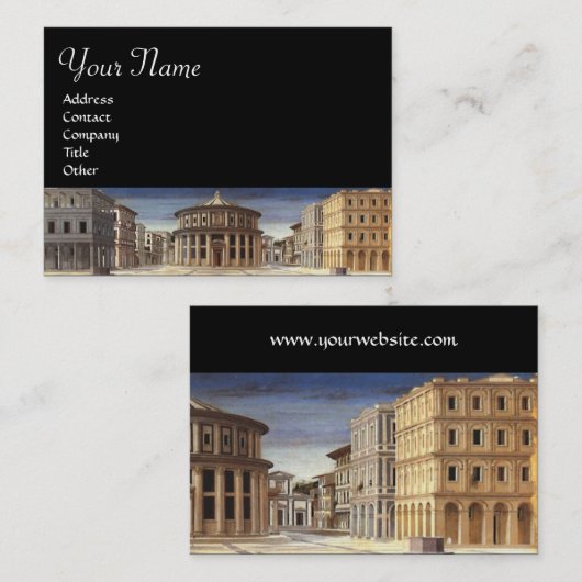 IDEALE STAD Renaissance Architectuur ,Architect Visitekaartje (Voorkant / Achterkant)