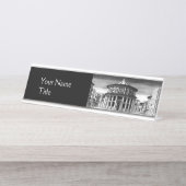 IDEALE STAD, Renaissance Architectuur Zwart Wit Bureau Naambordje (Voorkant)