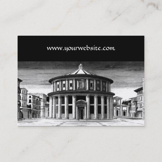 IDEALE STAD RENAISSANCE ARCHITECTUUR Zwart Wit Visitekaartje (Achterkant)
