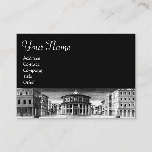 IDEALE STAD RENAISSANCE ARCHITECTUUR Zwart Wit Visitekaartje (Voorkant)