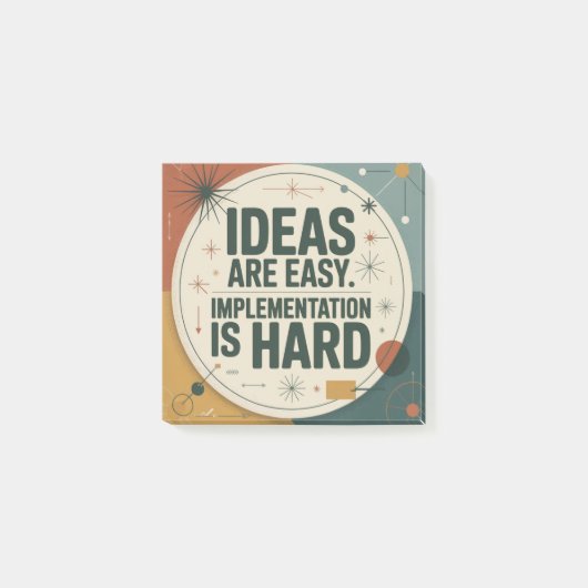 Ideas Are Easy. Implementation Is Hard Post-it® Notes (Voorkant)