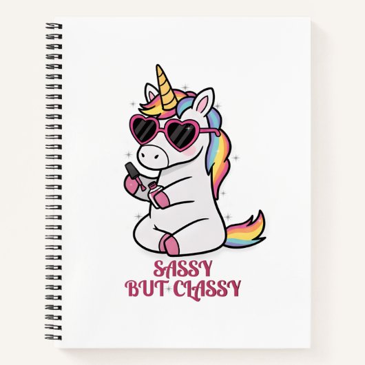 Ideas with Attitude - Glam & Sassy Unicorn Notitieboek (Voorkant)