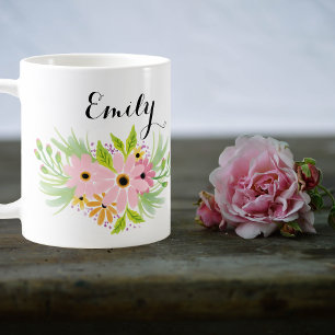 Idée cadeau de demoiselle d'honneur Mug floral ros