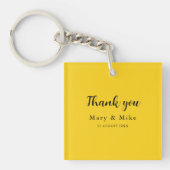 Idée cadeau élégant porte-clés jaune Merci (Devant)