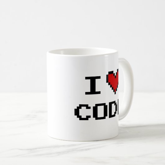 Idée cadeau pour programmeur | j'aime code tasse à (Devant droit)