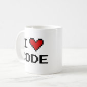 Idée cadeau pour programmeur | j'aime code tasse à (Devant gauche)