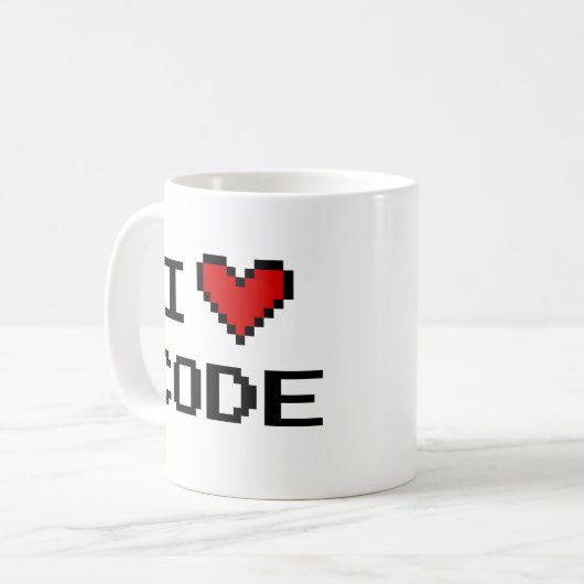 Idée cadeau pour programmeur | j'aime code tasse à (Devant gauche)