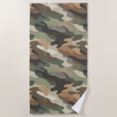 Idée cadeau serviette de plage camouflage aventure (Devant)