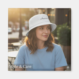 Idée de cadeau aimant carré avec image personnalis