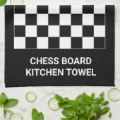 Idée de cadeau de serviette de cuisine d'échiquier (Plié)