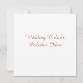 Idée de Cartes de Palettes de Couleurs de Mariage (Dos)