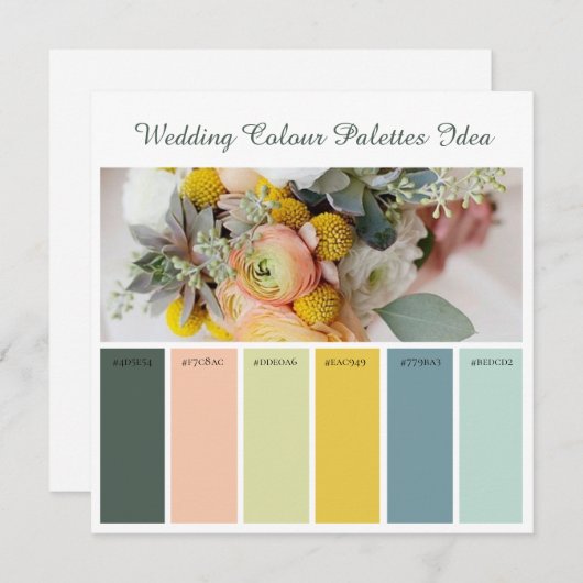Idée de Cartes de Palettes de Couleurs de Mariage (Devant / Derrière)