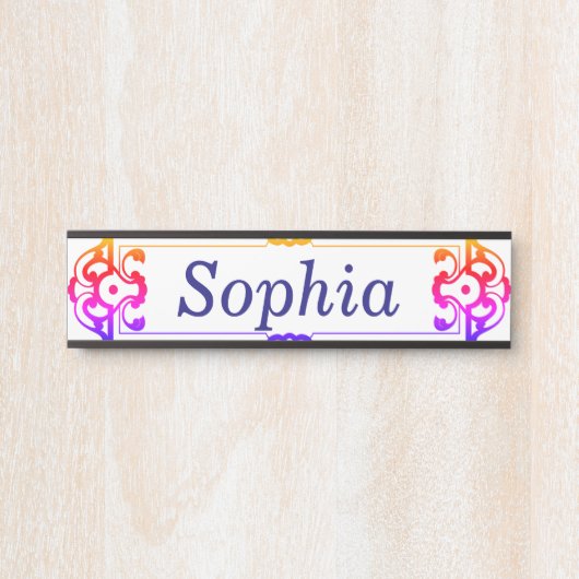 Idée de plaque de nom de porte de chambre à (Devant)