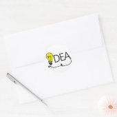 Idee Lightbulb, Gloeilamp Ronde Sticker (Envelop)