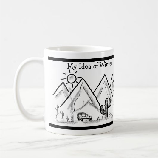 Idee van de winter koffiemok (Links)
