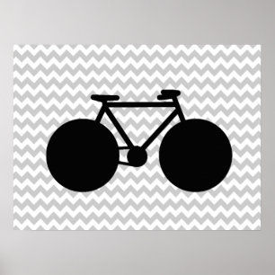 idee van zwart fietsdecor en chevron poster