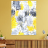 'Idee' Zwart-geel Abstract Art Canvas Print (Insitu (Woonkamer))