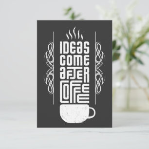 Ideeën komen na koffie, Trendy Typografie, nr. 2/2 RSVP Kaartje
